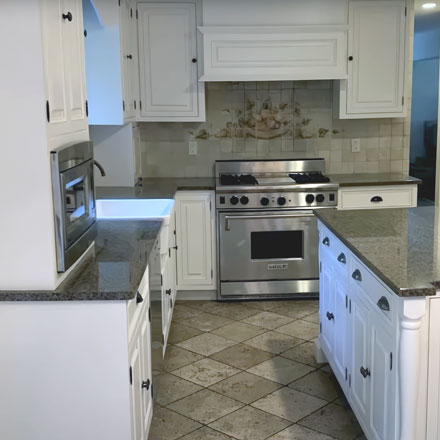 Refinishing and painting cabinets, restoring their perfect look and new life