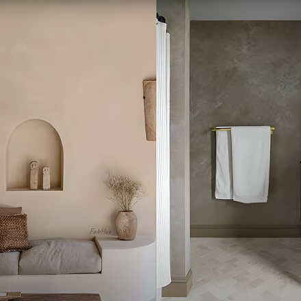 Burbank’s limewash painting, eco-friendly finishes with rich texture, depth, and enduring elegant appeal.